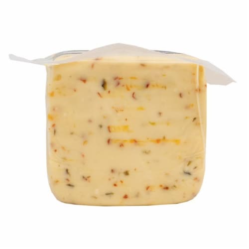 Dietz & Watson® Jalapeno Cayenne Pepper Cheddar Cheese Fresh Sliced Deli Cheese Perspective: bottom