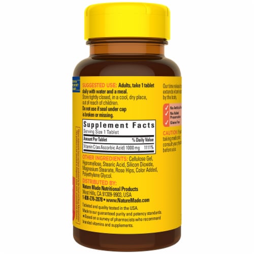 Nature Made® Vitamin C Tablets 1000mg Perspective: bottom