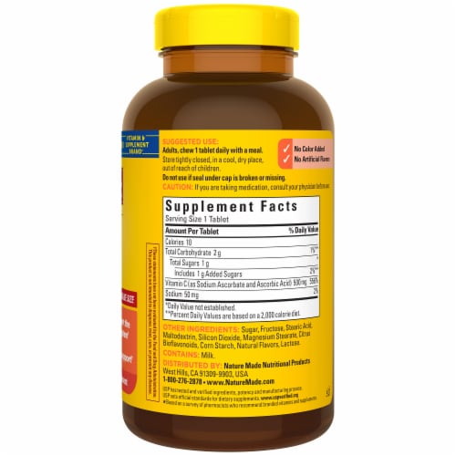 Nature Made® 500mg Chewable Vitamin C Tablets Perspective: bottom