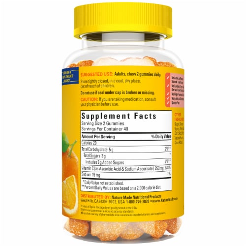 Nature Made® Vitamin C Gummies 250mg Perspective: bottom