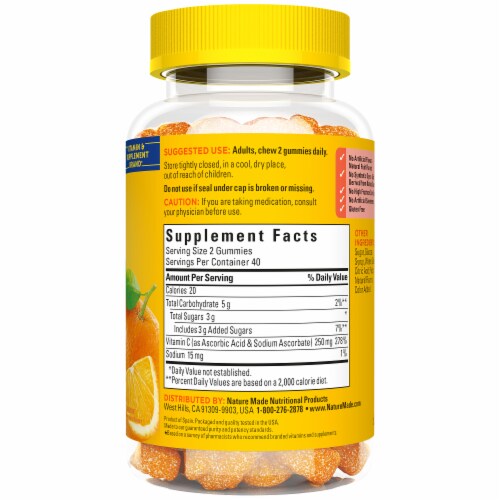 Nature Made® Vitamin C Gummies 250mg Perspective: bottom