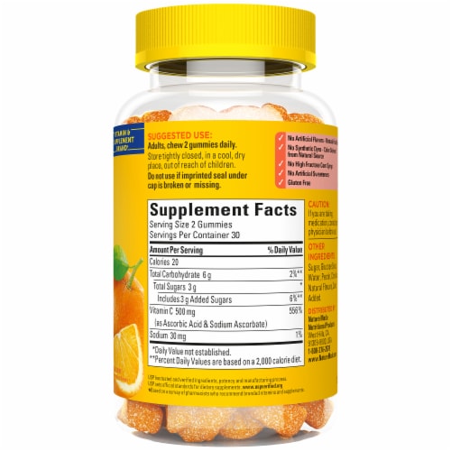 Nature Made® Extra Strength Tangerine Flavor Vitamin C Gummies 500mg Perspective: bottom