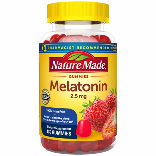 Nature Made® Strawberry Melatonin Dietary Supplement Gummies 2.5mg Perspective: bottom