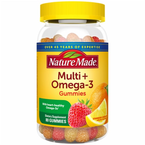 Nature Made® Strawberry Lemon & Orange Multi + Omega-3 Gummies Perspective: bottom
