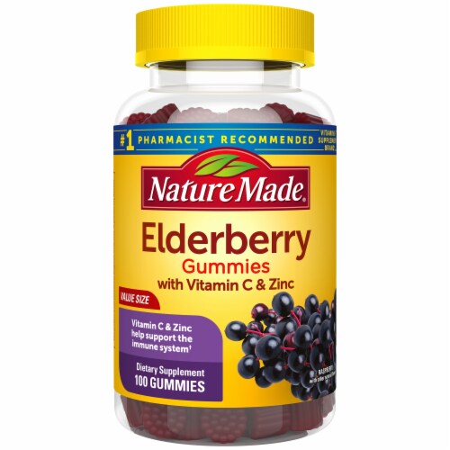 Nature Made® Vitamin C & Zinc Elderberry Gummies Perspective: bottom