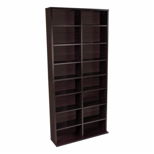 Atlantic Oskar 54 Adjustable Double Media & Bookcase Shelving Unit in