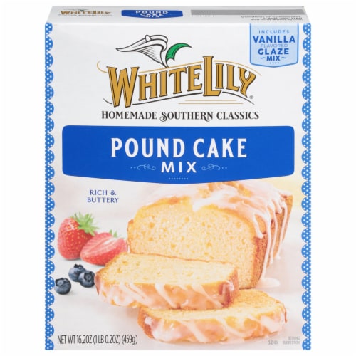 White Lily Pound Cake Mix, 16.2 OZ Box Perspective: bottom