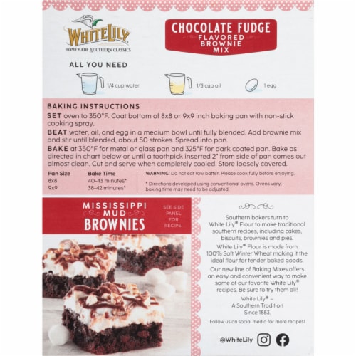White Lily Chocolate Fudge Brownie Mix, 18 Oz Box Perspective: bottom
