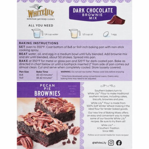 White Lily Dark Chocolate Brownie Mix, 18 Oz Box Perspective: bottom