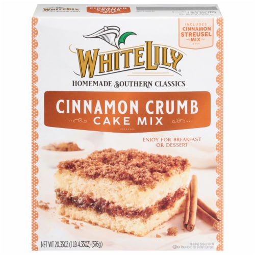 White Lily Cinnamon Crumb Cake Mix, 20.35 OZ Box Perspective: bottom