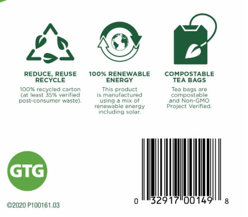 Traditional Medicinals Organic Green Tea with Ginger Perspective: bottom