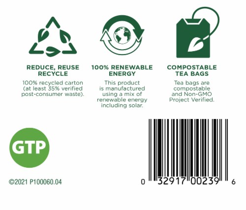 Traditional Medicinals® Organic Peppermint Green Tea Bags Perspective: bottom