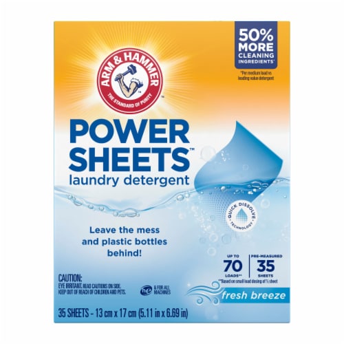 ARM & HAMMER Power Sheets Fresh Breeze Laundry Detergent Sheets Perspective: bottom