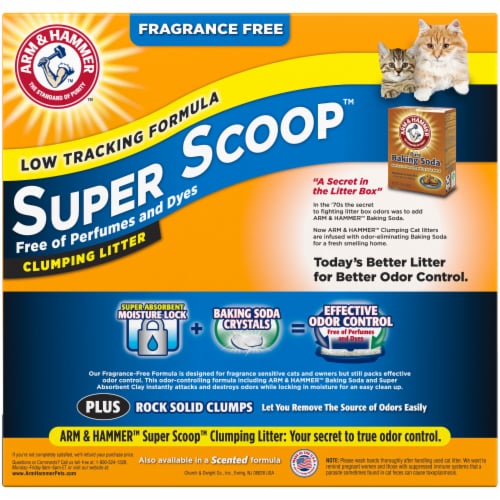 ARM & HAMMER Super Scoop Fragrance Free Low Tracking Clumping Cat Litter Perspective: bottom