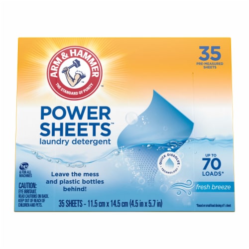 ARM & HAMMER Power Sheets Fresh Breeze Laundry Detergent Sheets Perspective: bottom