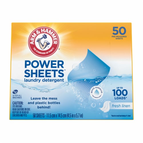 ARM & HAMMER Power Sheets Fresh Linen Laundry Detergent Sheets Perspective: bottom