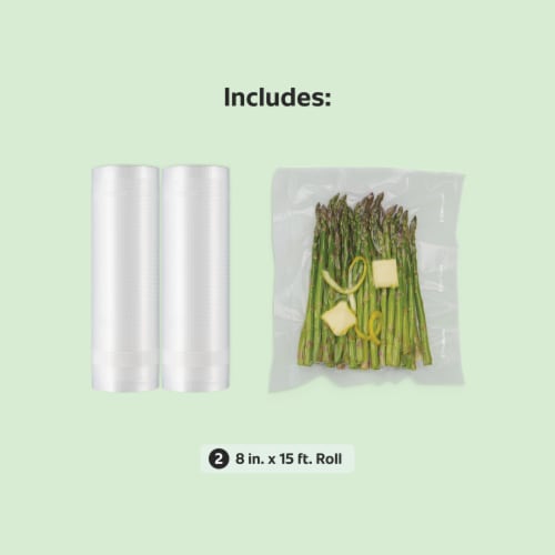 FoodSaver® 8" x 15' Vacuum Seal Roll, 2 Pack Perspective: bottom