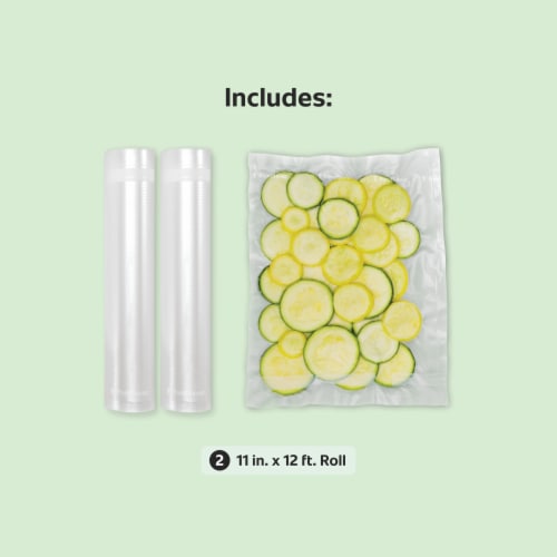 FoodSaver® 11" x 12' Vacuum Seal Roll, 2 Pack Perspective: bottom