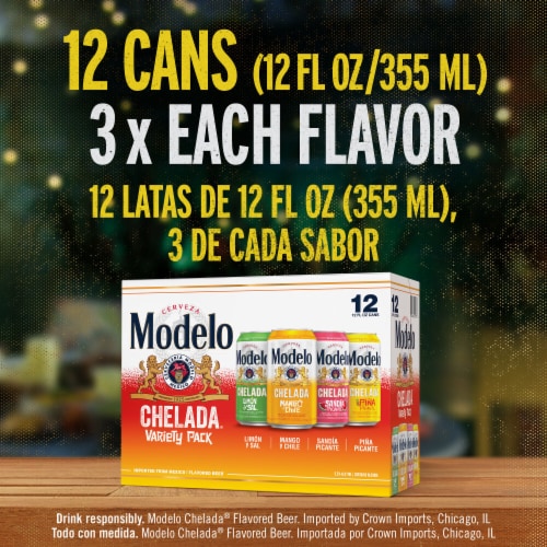 Modelo Chelada Variety Pack Mexican Import Flavored Beer Perspective: bottom