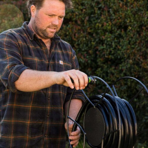Yard Butler Steel Swivel Hose Reel Base - Black Perspective: bottom