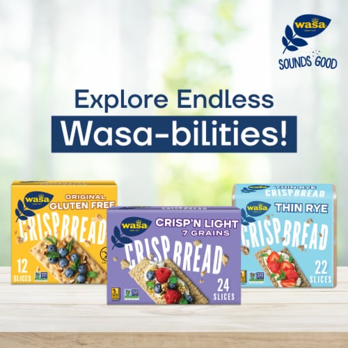 Wasa Crispbread Sesame and Sea Salt Gluten Free Crackers Perspective: bottom
