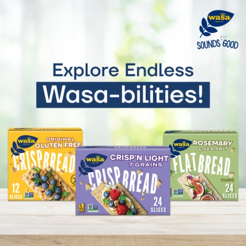Wasa Thin Rye Wholesome Oven-Baked Non-GMO Crispbread Crackers Perspective: bottom