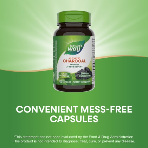 Nature's Way® Activated Charcoal 560 mg Capsules Perspective: bottom