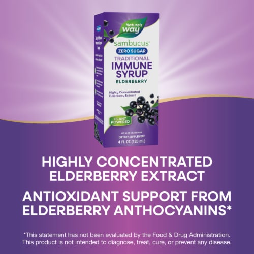 Nature's Way Sugar Free Sambucus Elderberry Syrup Perspective: bottom