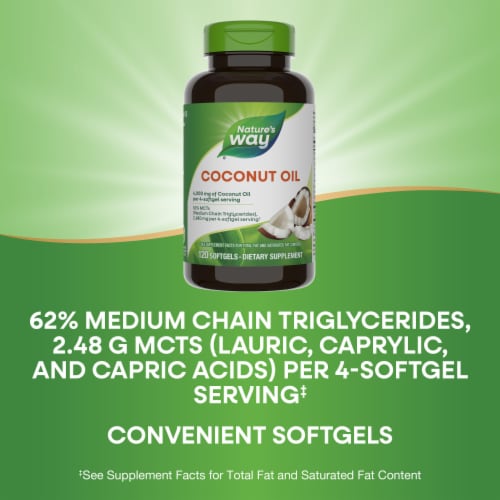 Nature's Way® Pure Extra Virgin Coconut Oil Softgels Perspective: bottom