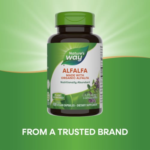 Nature's Way Alfalfa Leaves Capsules 405mg Perspective: bottom