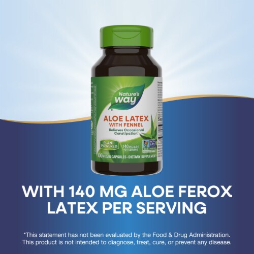 Nature's Way Aloe Latex with Fennel For Occasional Constipation Capsules 140 mg Aloe Per Serving Perspective: bottom