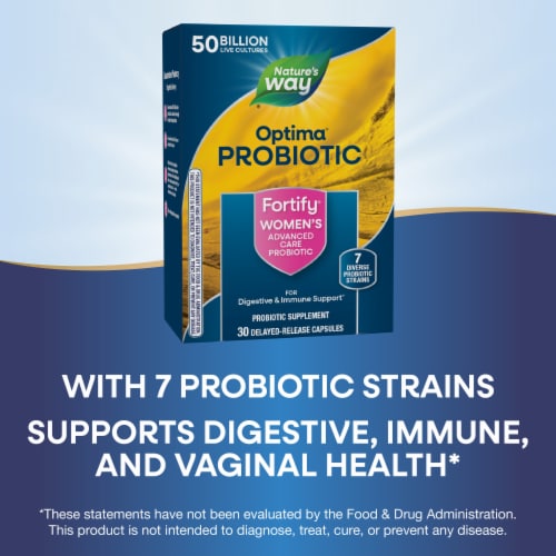 Nature's Way® Fortify™ Optima® Women's 50 Billion Probiotic Supplement Vegetarian Capsules Perspective: bottom