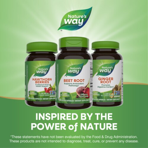 Nature's Way Beet Root Supports Antioxidant Pathways Vegan Capsules 1000 mg Per 2 Capsule Serving Perspective: bottom