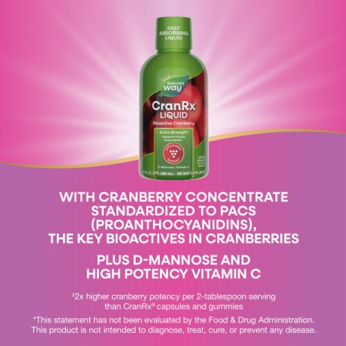 Nature's Way CranRx Extra Strength Cranberry Vitamin C Liquid 1,000 mg Cranberry per 2-Tbsp Serving Perspective: bottom