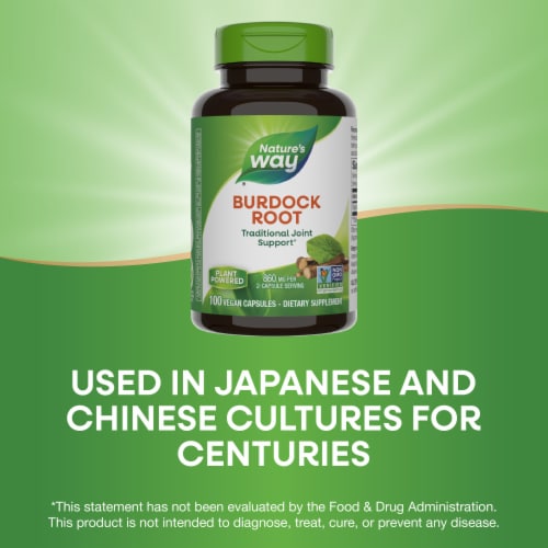 Nature's Way® 475 mg Burdock Root Vegan Capsules Perspective: bottom