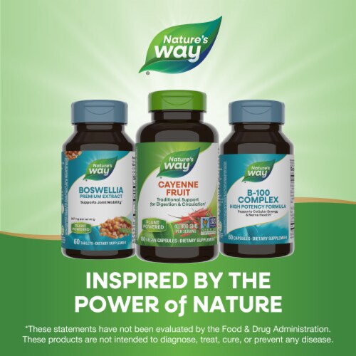 Nature's Way Cayenne Fruit Vegan Capsules 40000 SHU per Serving Perspective: bottom