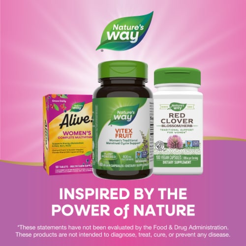 Nature's Way Vitex Fruit Chasteberry Vegan Capsules 400 mg Per Serving Perspective: bottom