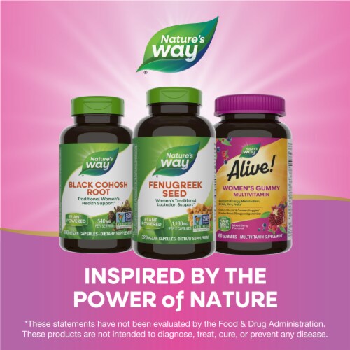 Nature's Way Fenugreek Seed Vegan Capsules 1130 mg per 2 Capsule Serving Perspective: bottom