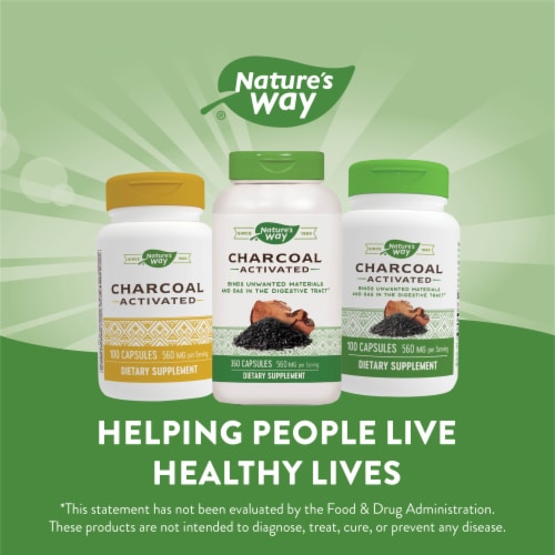 Nature's Way® Activated Charcoal Capsules 280mg Perspective: bottom