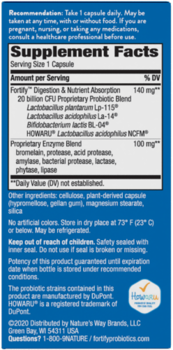 Nature's Way® Fortify™ Dual Action Digestive Complete Capsules Perspective: bottom