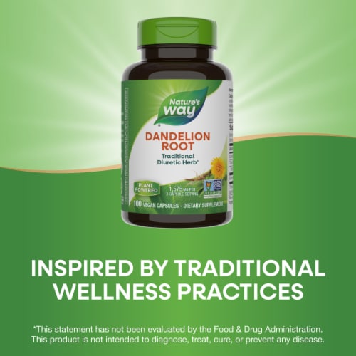 Nature's Way® Dandelion Root 525 mg Capsules Perspective: bottom
