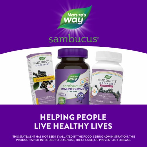 Nature's Way® Sambucus™ Kids Immune Support Gummies 1600mg Perspective: bottom