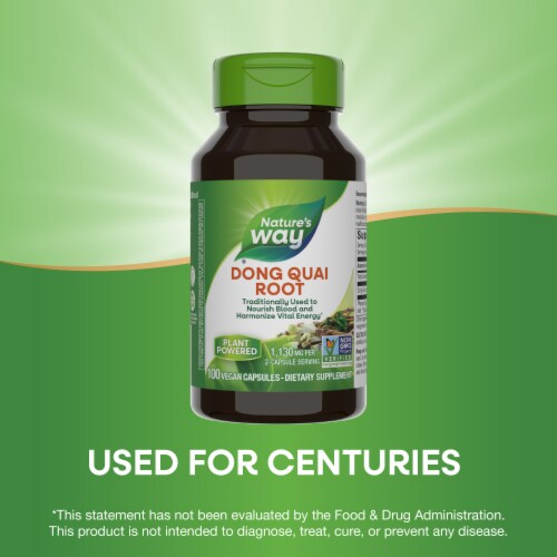 Nature's Way Dong Quai Root Capsules 1130 mg Per 2 Capsule Serving Perspective: bottom