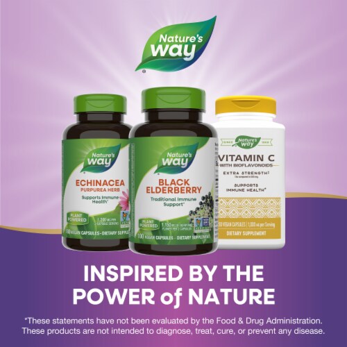 Nature's Way Black Elderberry With Elderberry And Elderflower Capsules 1150 mg Per 2 Capsule Serving Perspective: bottom