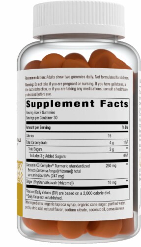 Nature's Way Mango Flavored Turmeric Ginger Gummies Perspective: bottom