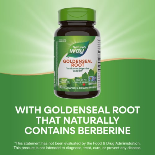 Nature's Way® Goldenseal Root 570 mg Capsules Perspective: bottom