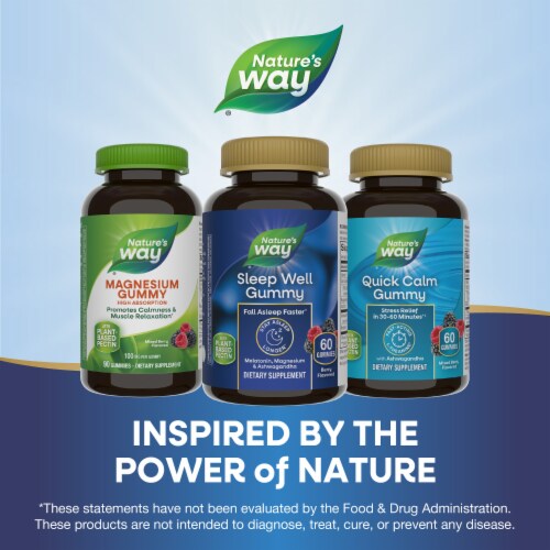 Nature’s Way Sleep Well Sleep Support With Melatonin Ashwagandha Magnesium Berry Flavored Gummies Perspective: bottom