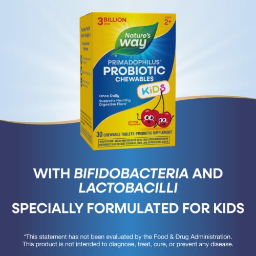 Nature's Way Primadophilus Kids Cherry Flavored Chewable Tablets Perspective: bottom