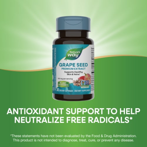 Nature's Way Premium Blend Grape Seed with Vitamin C Vegan Capsules Perspective: bottom