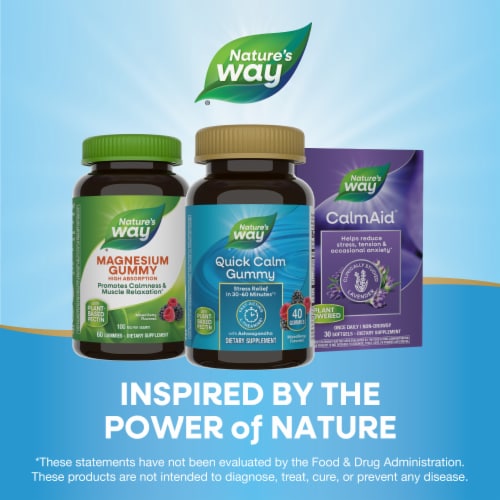 Nature’s Way Quick Calm With Ashwagandha And L Theanine Mixed Berry Flavored Gummies Perspective: bottom